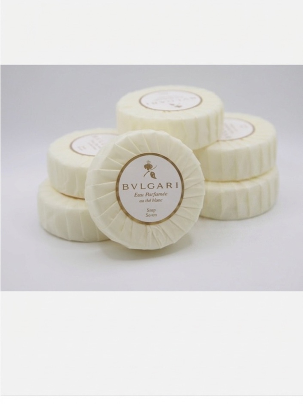 Bvlgari Round Wrapped Soaps — Cream (Set of 4)